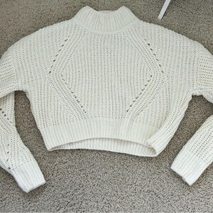 Double Zero Cream Knit Turtleneck Sweater